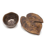 Monstera Leaf Soap dish with Clay Bowl